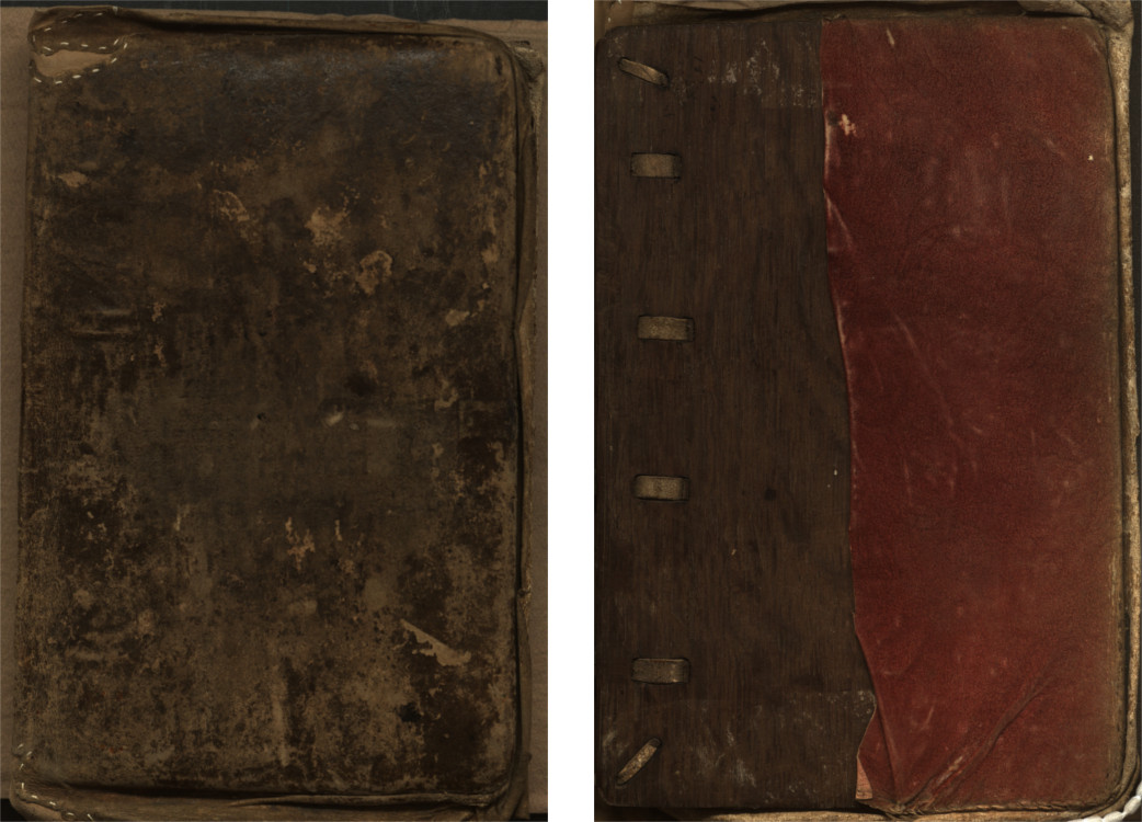 RCB Library D11/1.2 The Red Book of Ossory - Front and inside covers