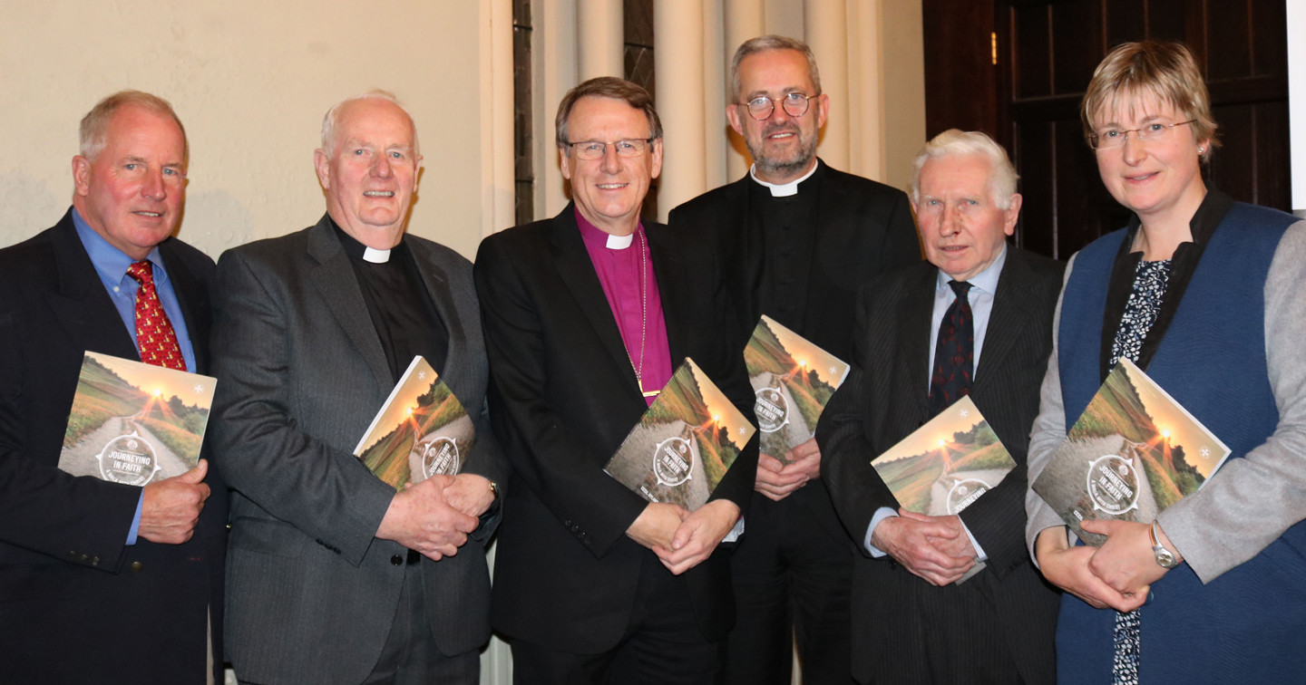 Left to right: the Revd Ted Woods; Canon Cecil Hyland; Bishop Kenneth Kearon; Dean Dermot Dunne; Dr Kenneth Milne; and Dr Susan Hood.