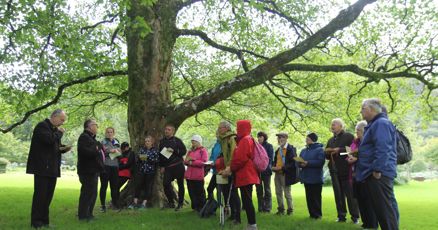 Pilgrims who undertook the full Camino de Glendalough joined others for a short service at the Upper Lake.
