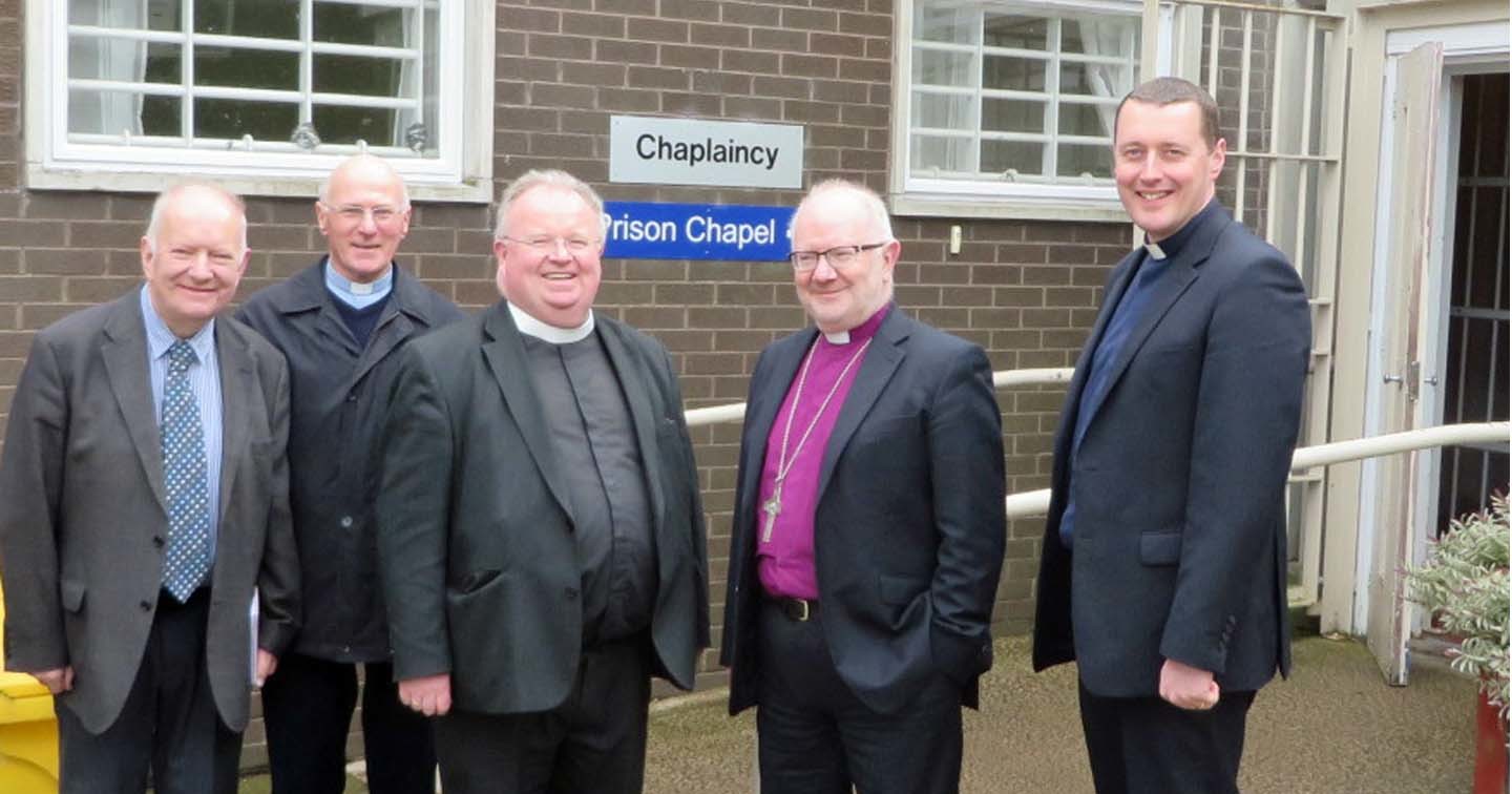 Left to right: Revd Leslie Spence, Canon Jim Harron, Canon Robert Howard, Archbishop Richard Clarke, Canon Shane Forster.