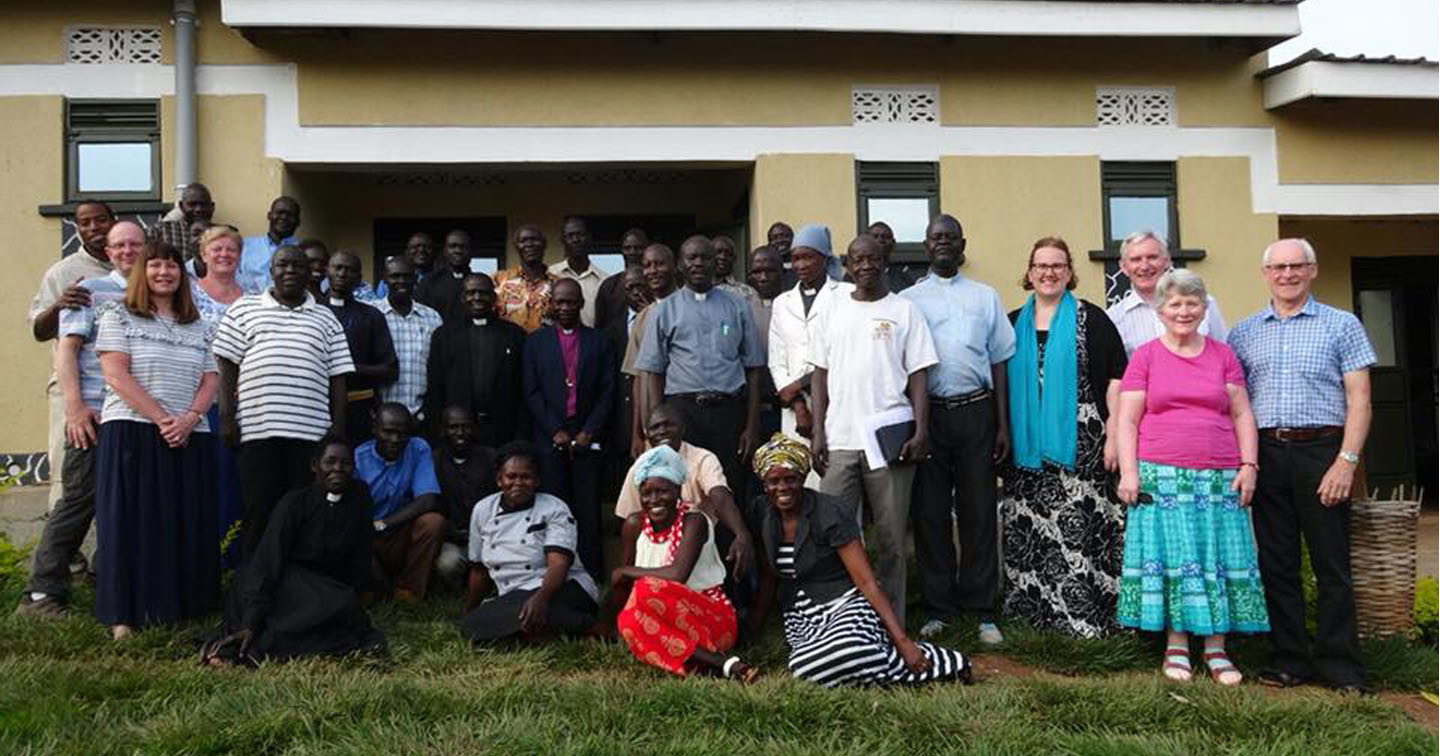 Visitors from Lisburn Cathedral with South Sudanese refugees in Arua,
Uganda, April 2018.