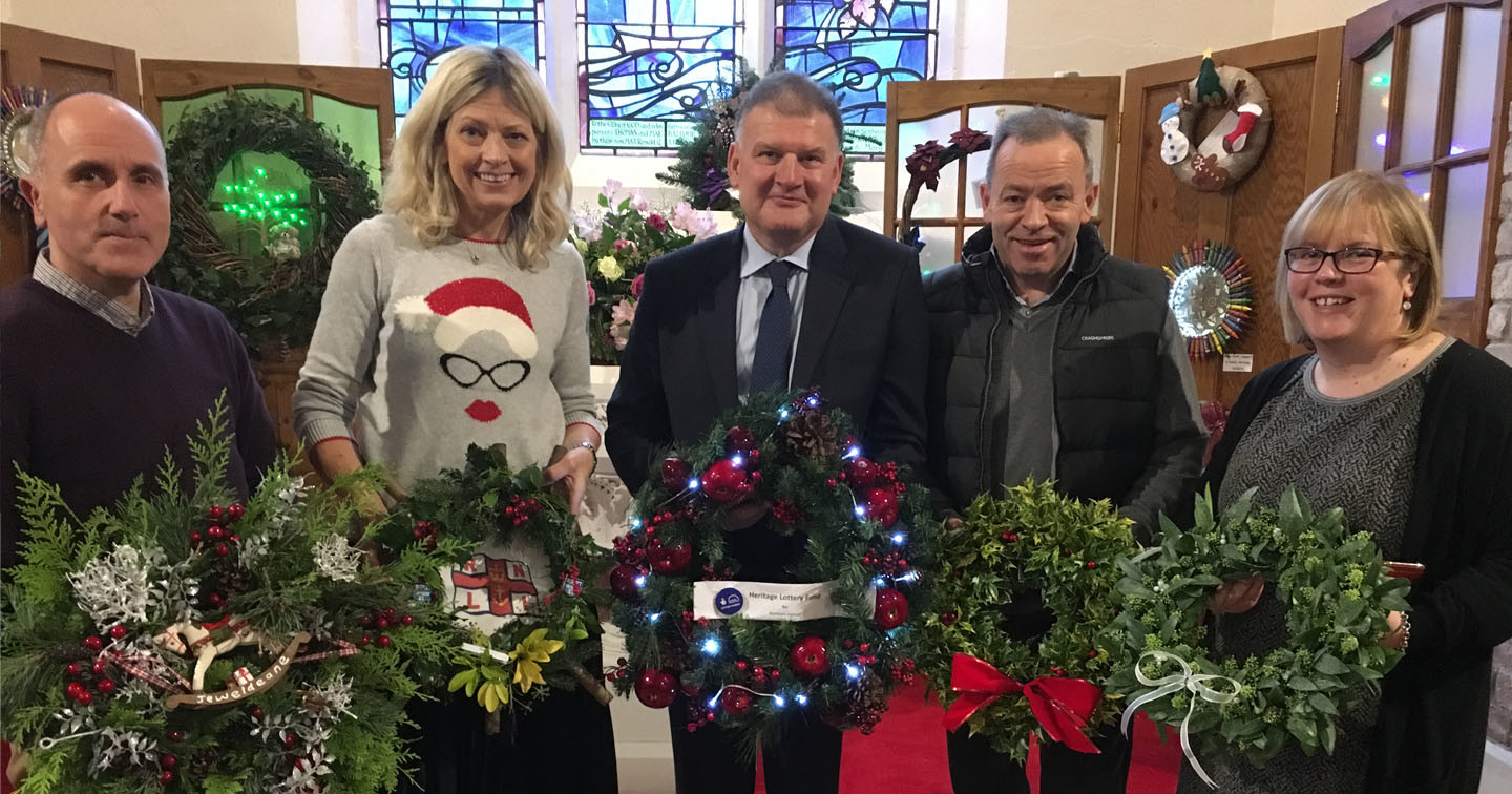 Helping to organise the Festival of Wreaths were (from left) Mark Rogers, Diana Armstrong, David Allen, Colin Irvine and Ingrid McKeon.