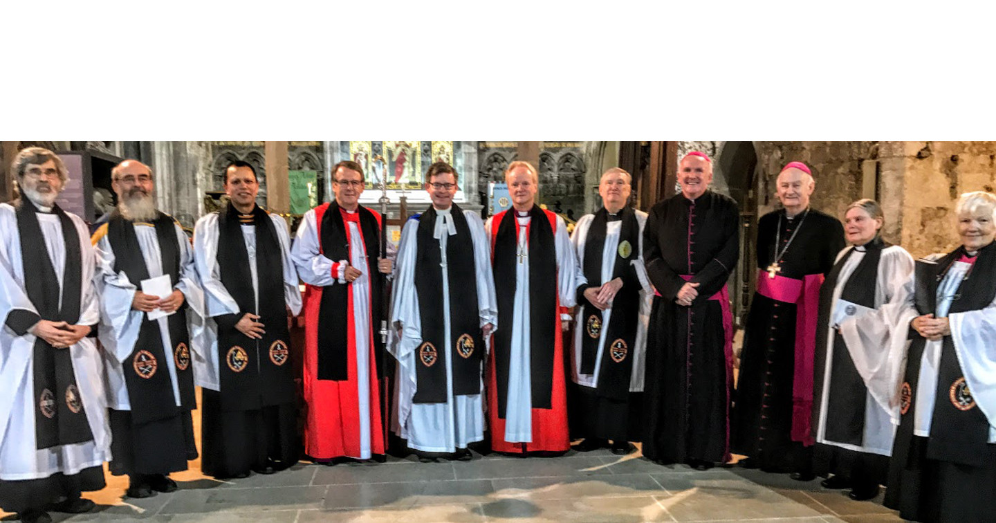 Dean, Chapter and Bishops at the installation of Canon Niall Sloane as Dean of Limerick. Photo: Joc Sanders.