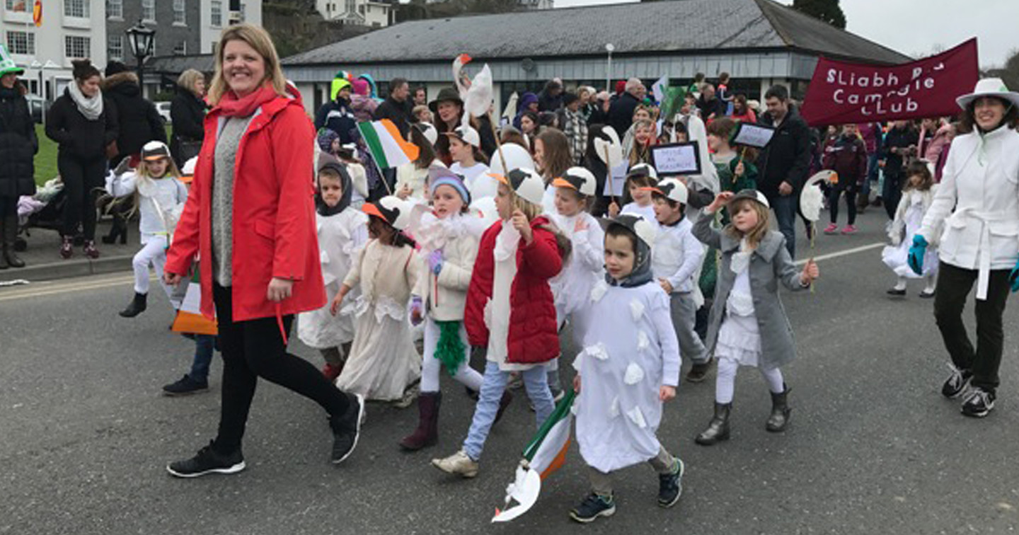 St Multose National School in the St Patrick’s Day Parade in Kinsale, County Cork.