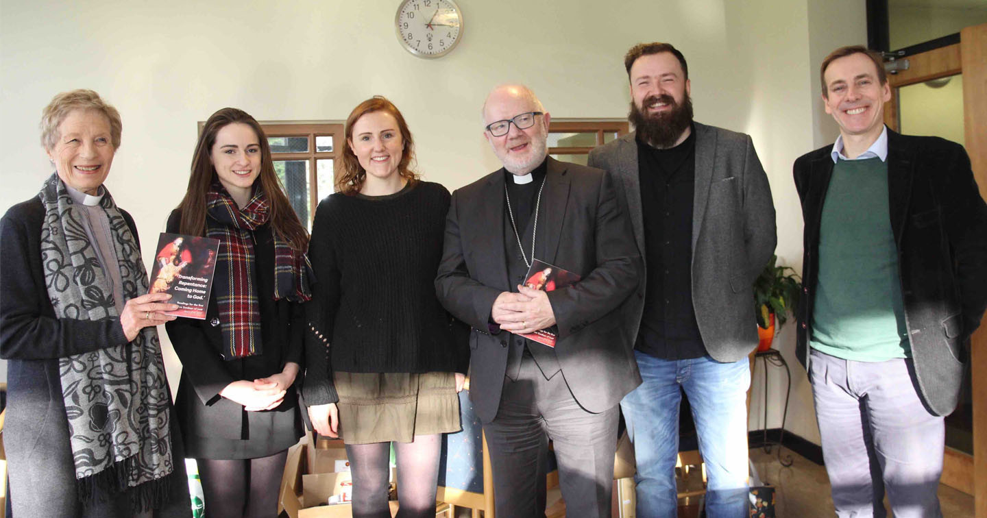 Canon Dr Ginnie Kennerley (BACI), Emily Murtagh (RevoLectionary), Katie Lynch (RevoLectionary), Archbishop Richard Clarke, Scott Evans (RevoLectionary) and the Revd Dr William Olhausen (BACI).
