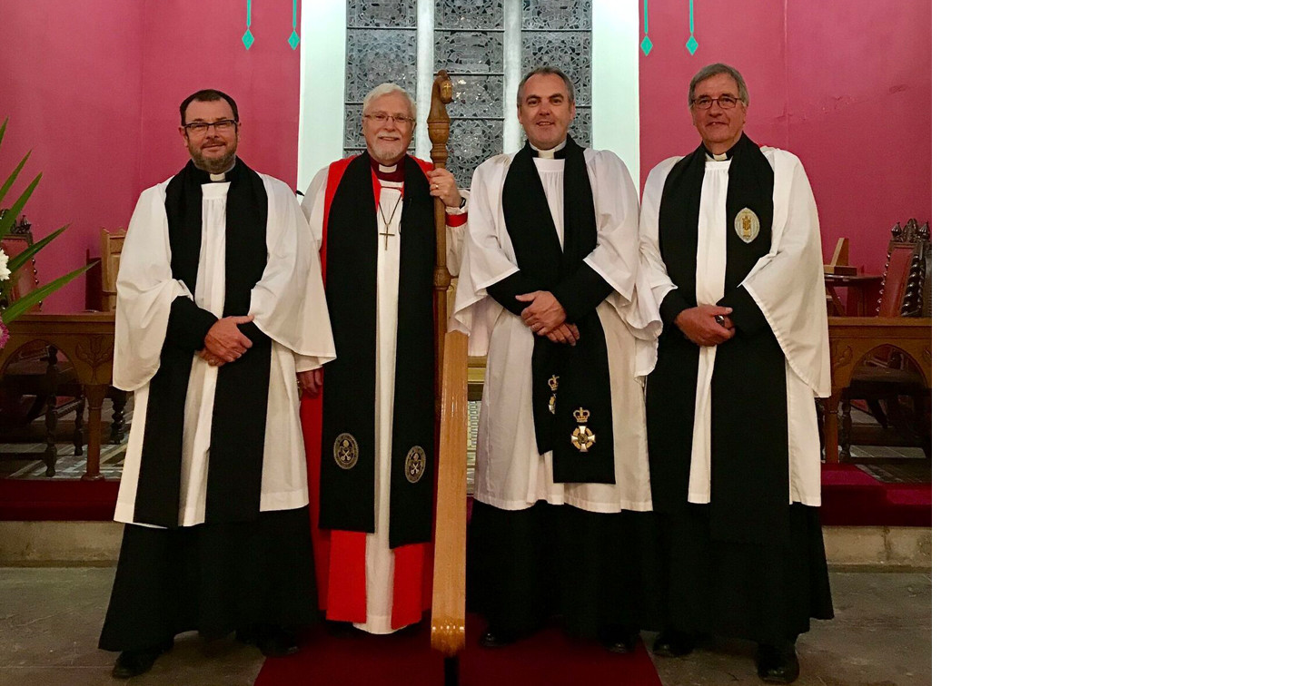 Left to right: the Revd Carlton Baxter (preacher), Bishop Harold Miller, the Revd Mervyn Jamison and Canon Jonathan Barry.
