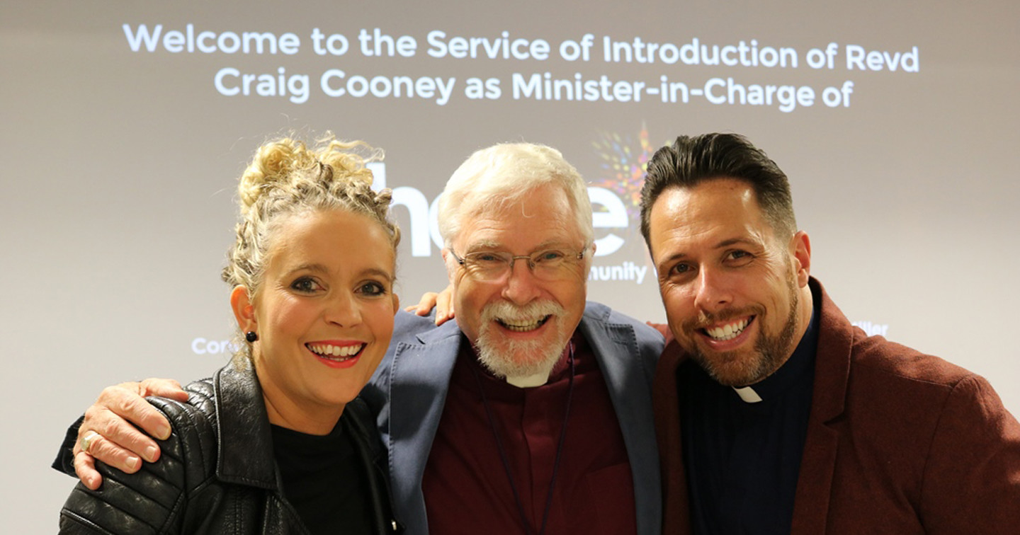 Craig and Becky with Bishop Harold Miller.