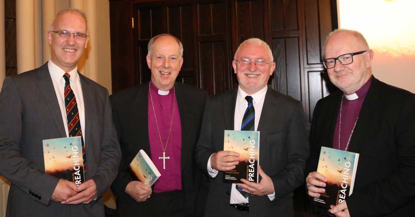 L–R: Canon Dr Maurice Elliott, Bishop Ken Good, Rev Dr Paddy McGlinchey and Archbishop Richard Clarke at the launch