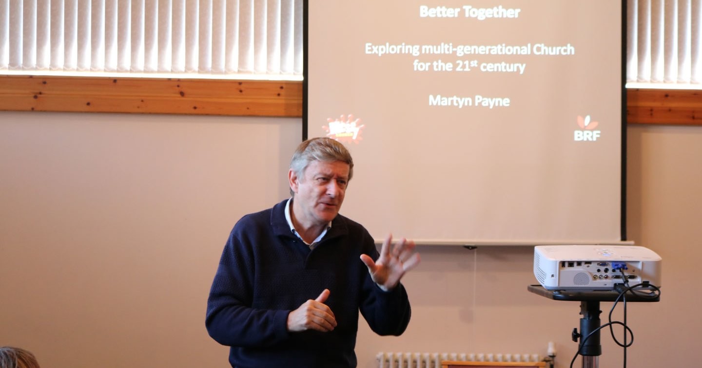 Martyn speaks on the challenge of all–age worship at the Children’s Ministry Training event in St Patrick’s Parish Hall, Jordanstown.