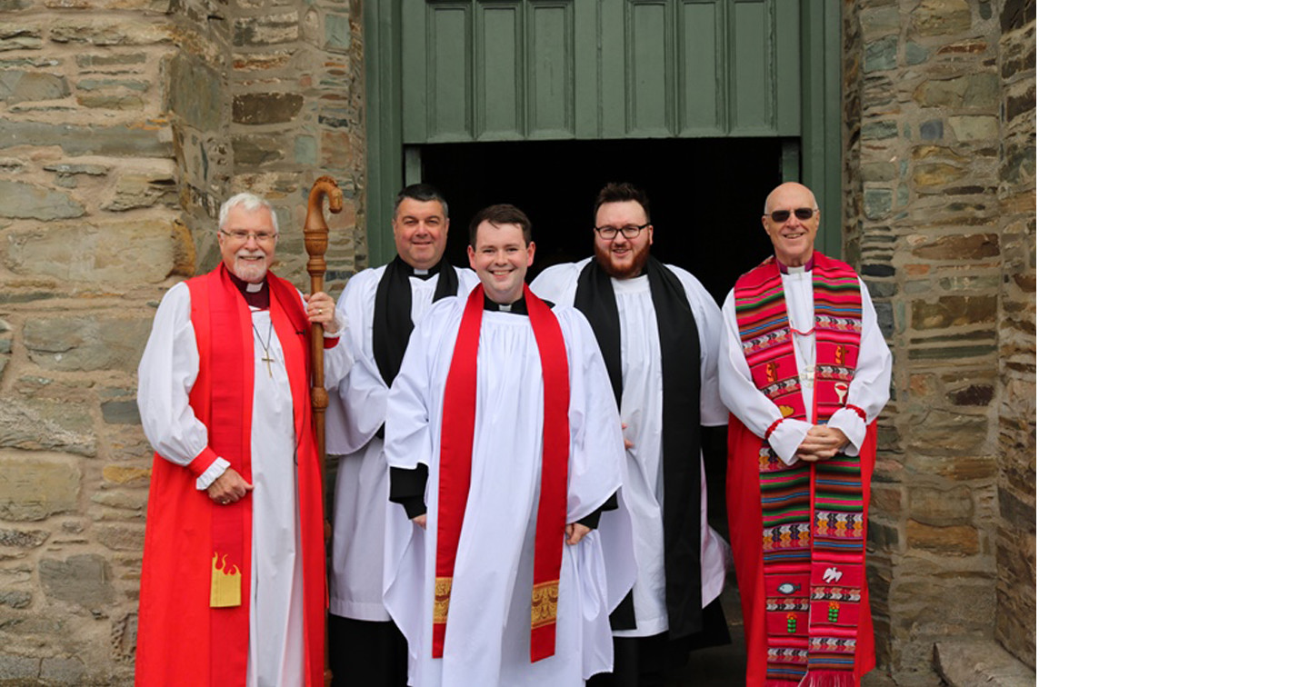 Bishop Harold Miller, the Revds Christopher St John, Mark Gallagher and Stuart Moles, and Bishop Greg Venables.