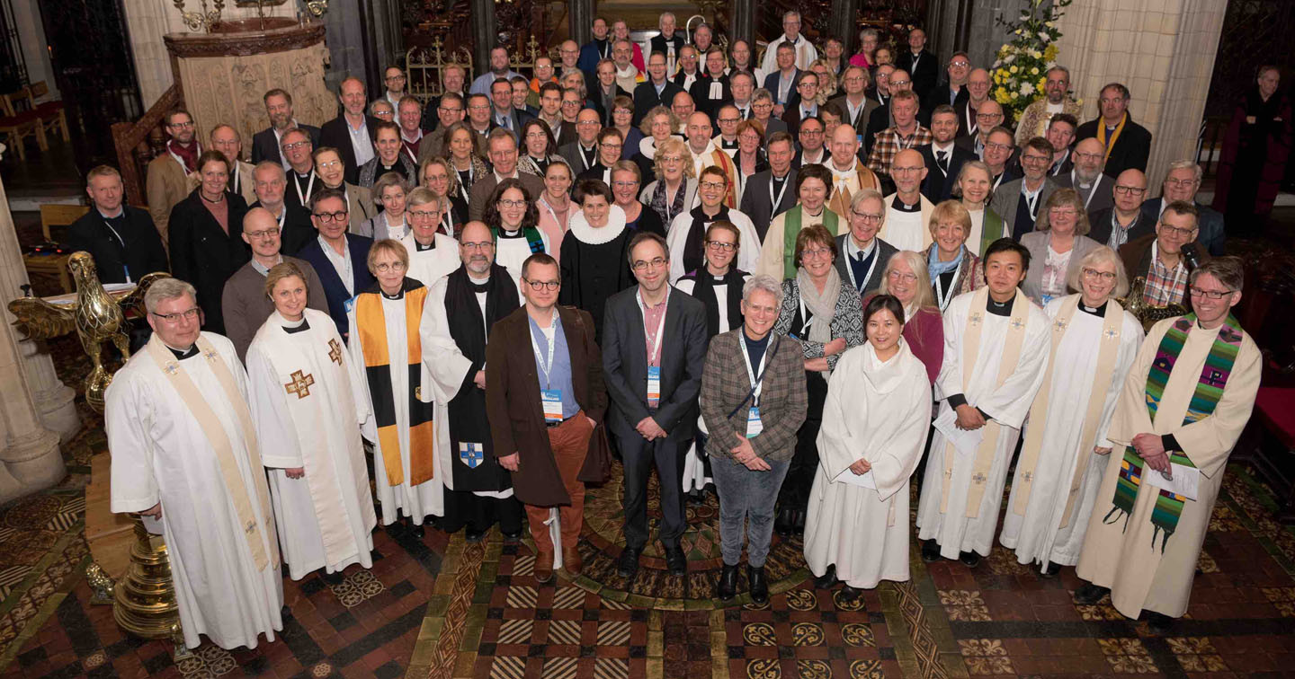 Delegates at the Northern European Cathedrals’ Conference 2019 after the opening service in Christ Church Cathedral (Photo credit: Mel Maclaine / The Photo Project).