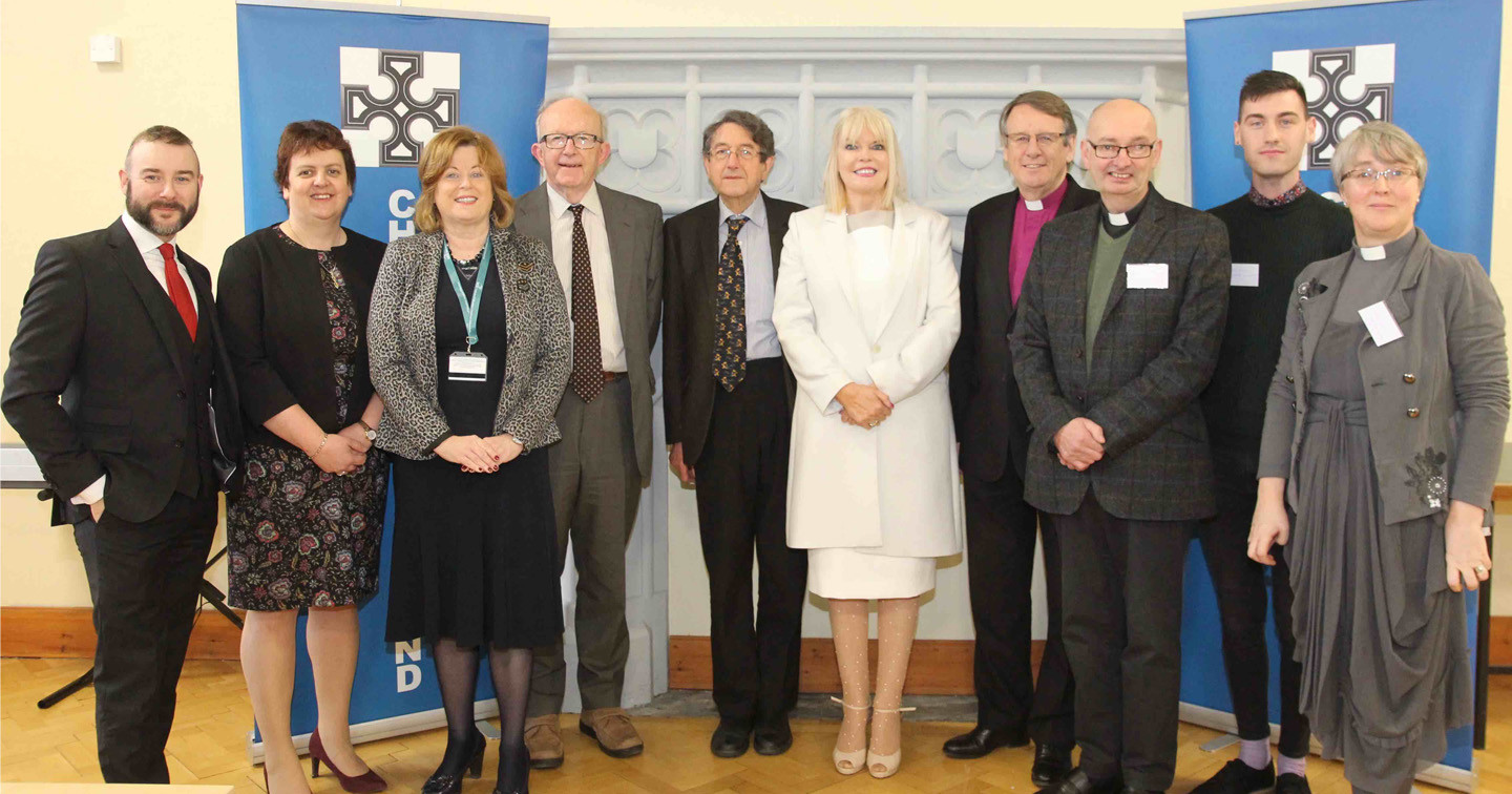 Dr Ken Fennelly, Jacqui Wilkinson, Geraldine O’Connor, Prof David Lankshear, Canon Prof Leslie Francis, Minister Mary Mitchell O’Connor, Bishop Kenneth Kearon, Canon Brian O’Rourke, Sean Henry and the Prof Anne Lodge.
