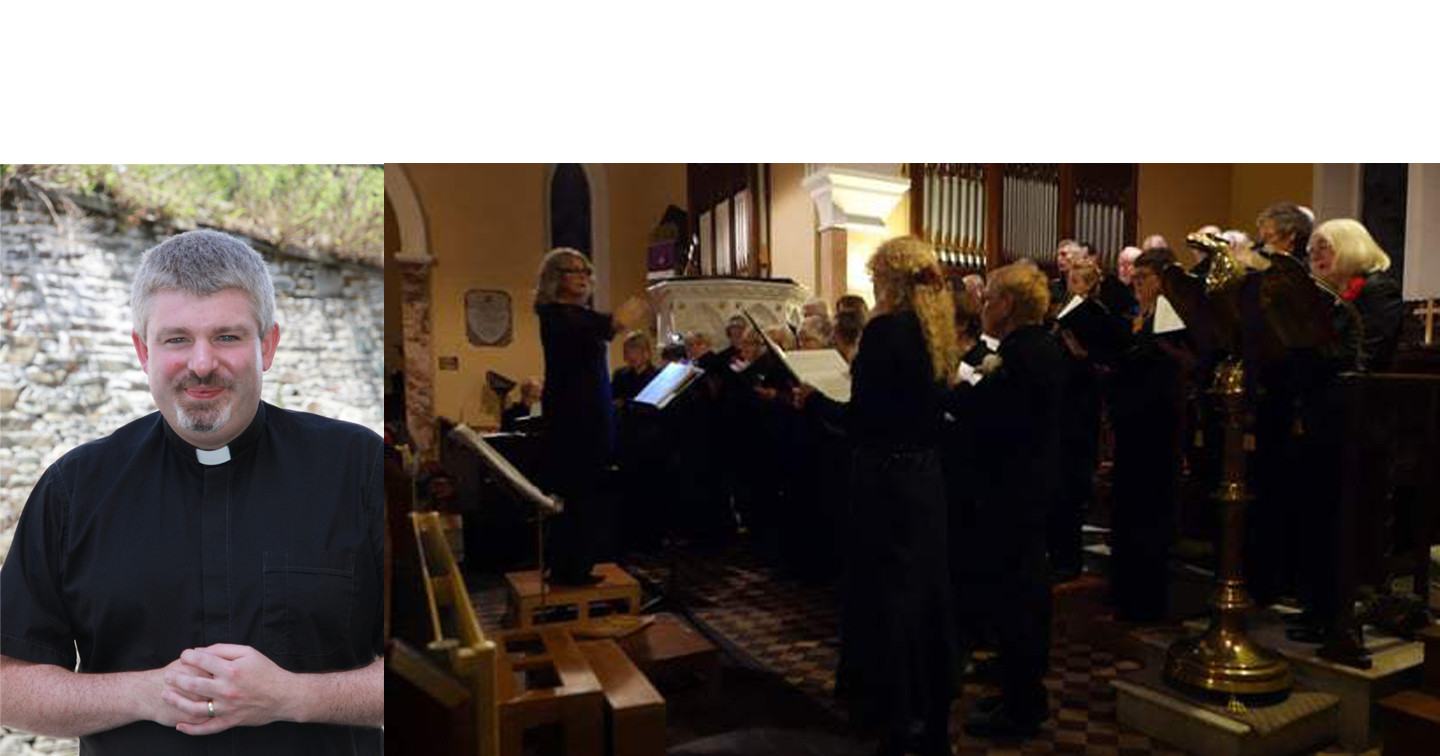 Left: The Revd John Ardis.  Right: The West Cork Choral Singers performing recently in Abbeystrewry Church, Skibbereen, Co. Cork.