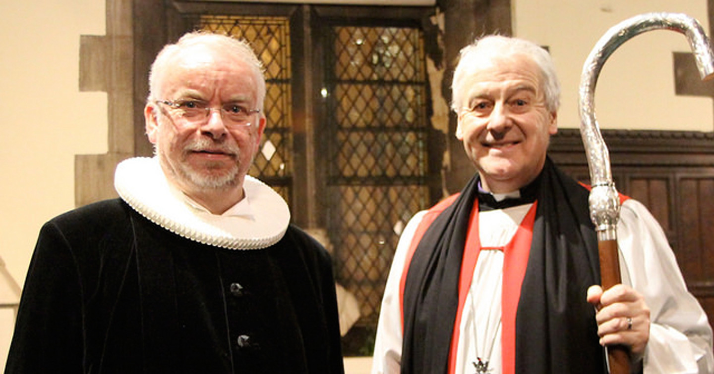 The Rt Revd Peter Skov–Jakobsen and Archbishop Michael Jackson in Christ Church Cathedral in 2016.