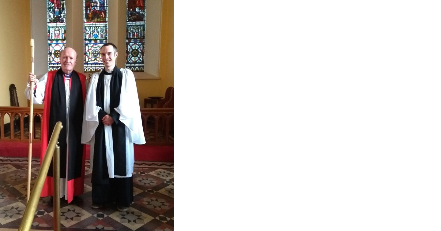 The Revd Simon Donohoe with Bishop Ferran Glenfield.