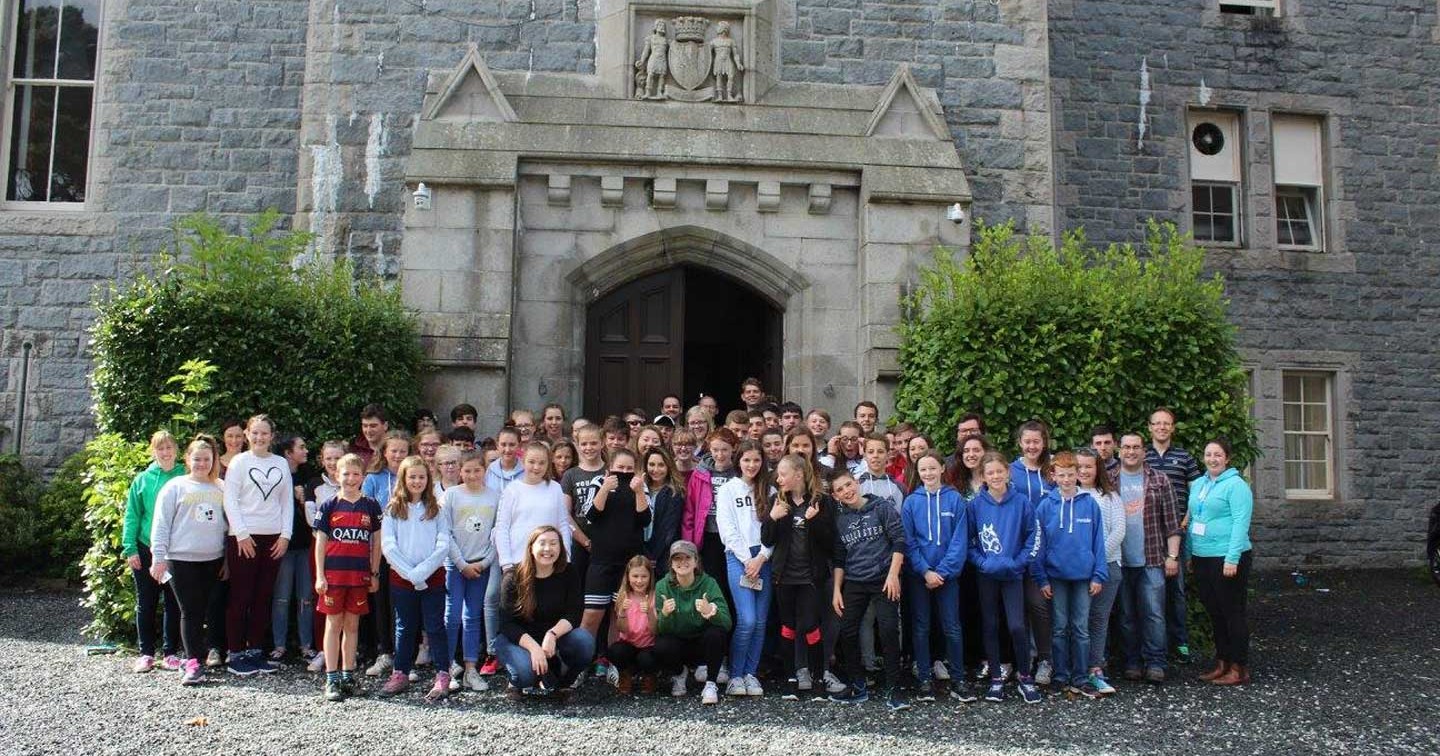 The young people who attended the Connor takes the Castle youth weekend.