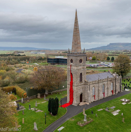 Poppy net marks Festival of Remembrance in Ballykelly