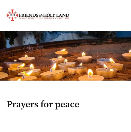 Prayers for peace in the Holy Land