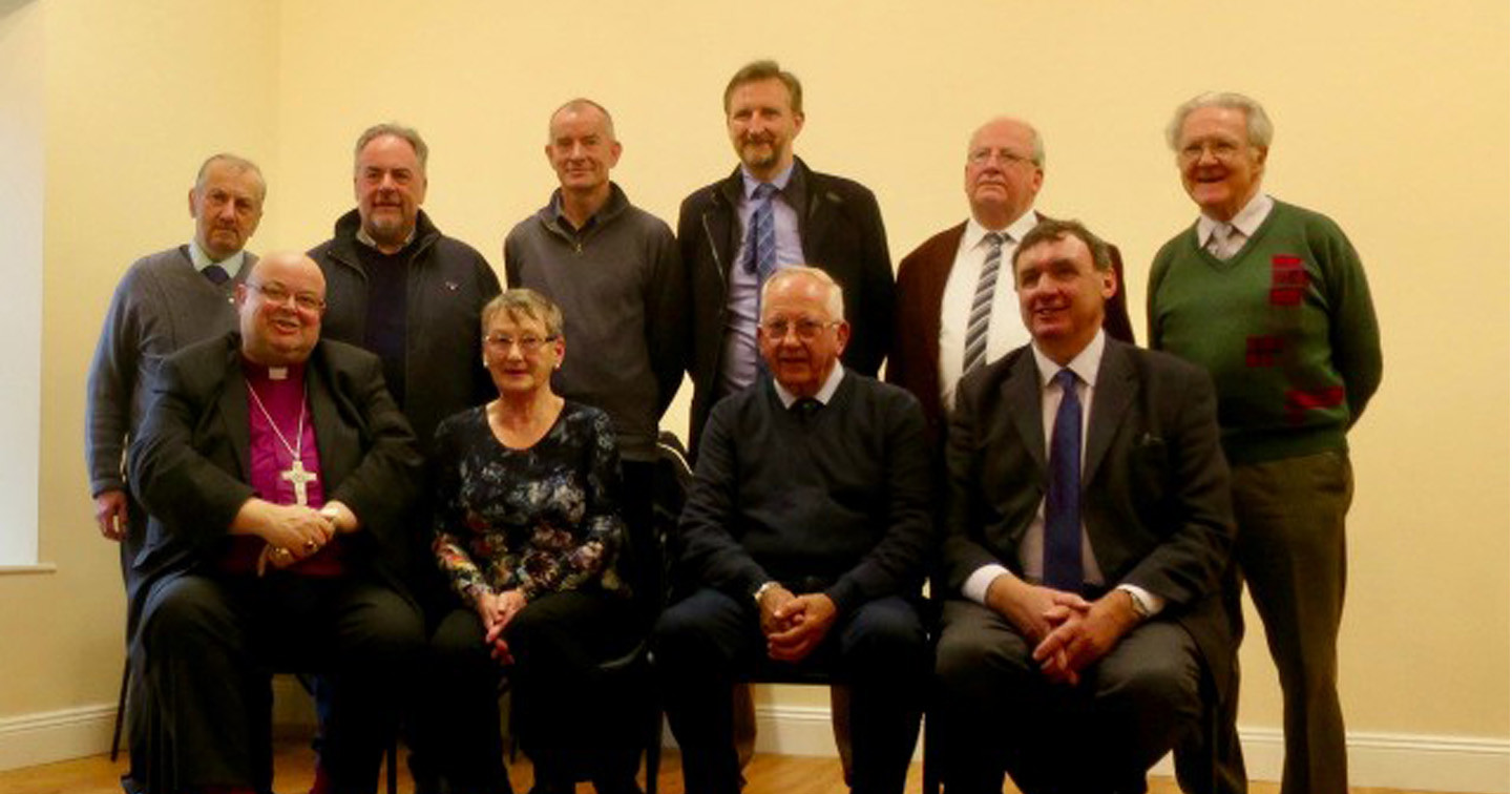 The Bishop of Cork, Dr Paul Colton, with the officers of the Courtmacsherry and Barryroe District History Group.