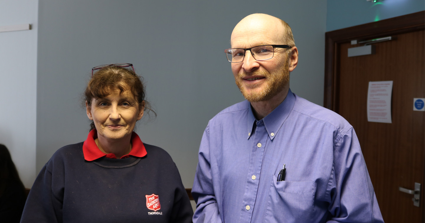 Ms Mags Gallagher (Salvation Army) and Dr James Harding.