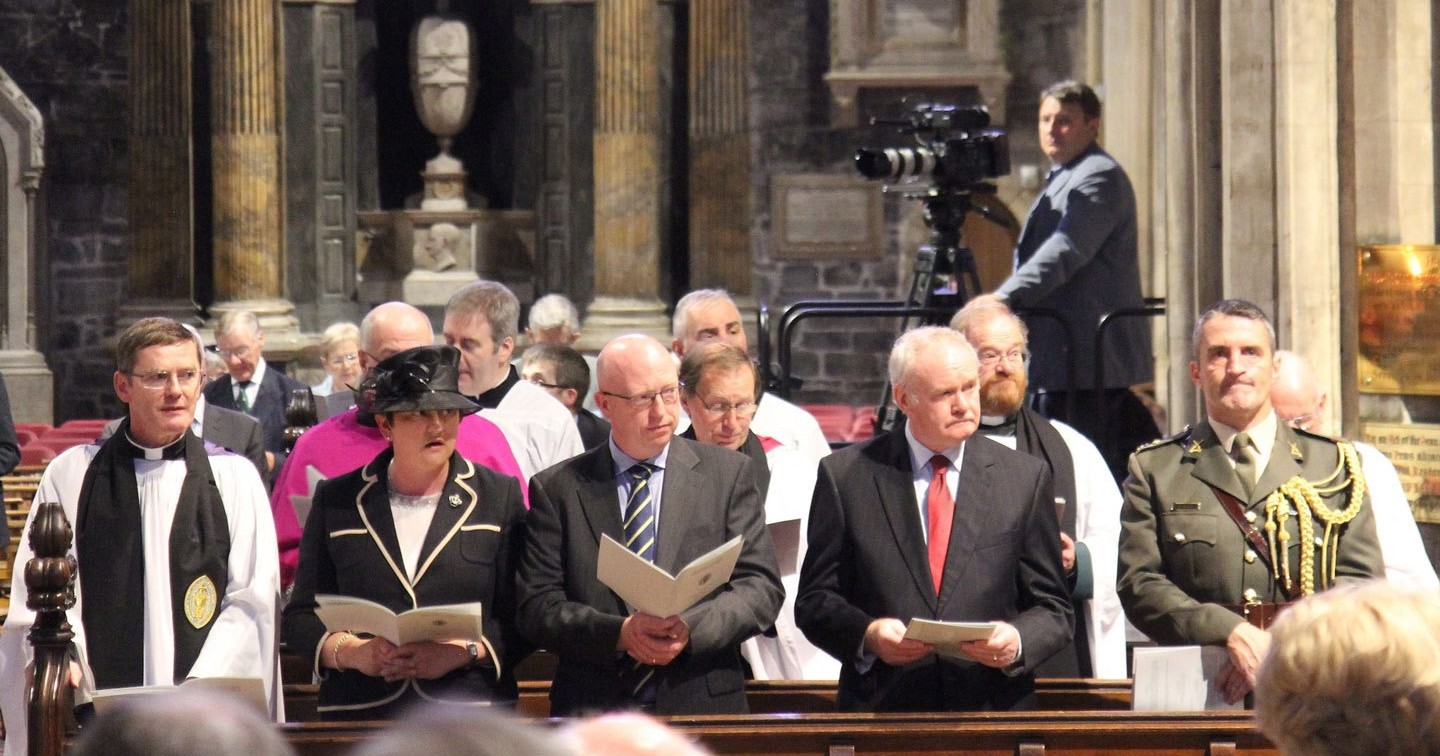 The congregation included the First Minister of Northern Ireland, Arlene Foster MLA, and the deputy First Minister of Northern Ireland, Martin McGuinness MLA.