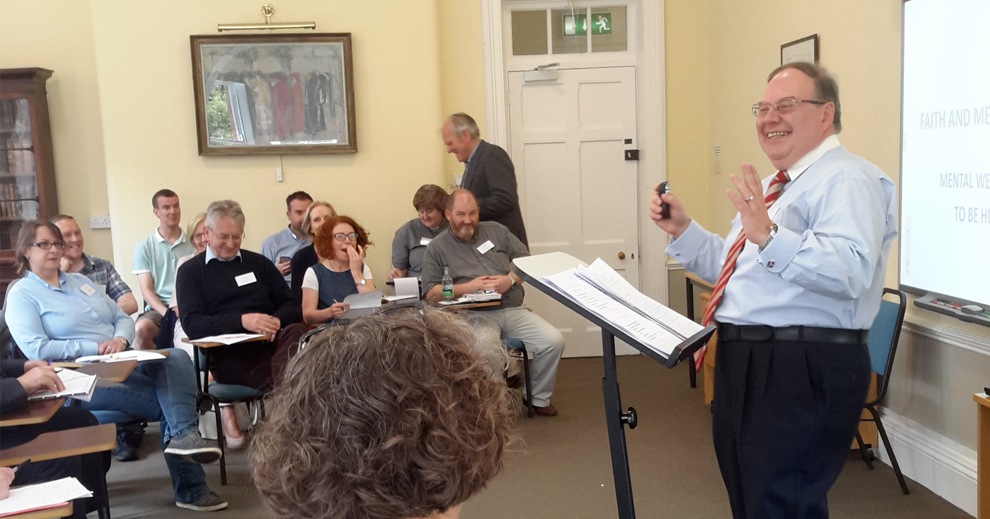 The Revd James Mulhall speaking at the Church and Society Commission mental health seminar.