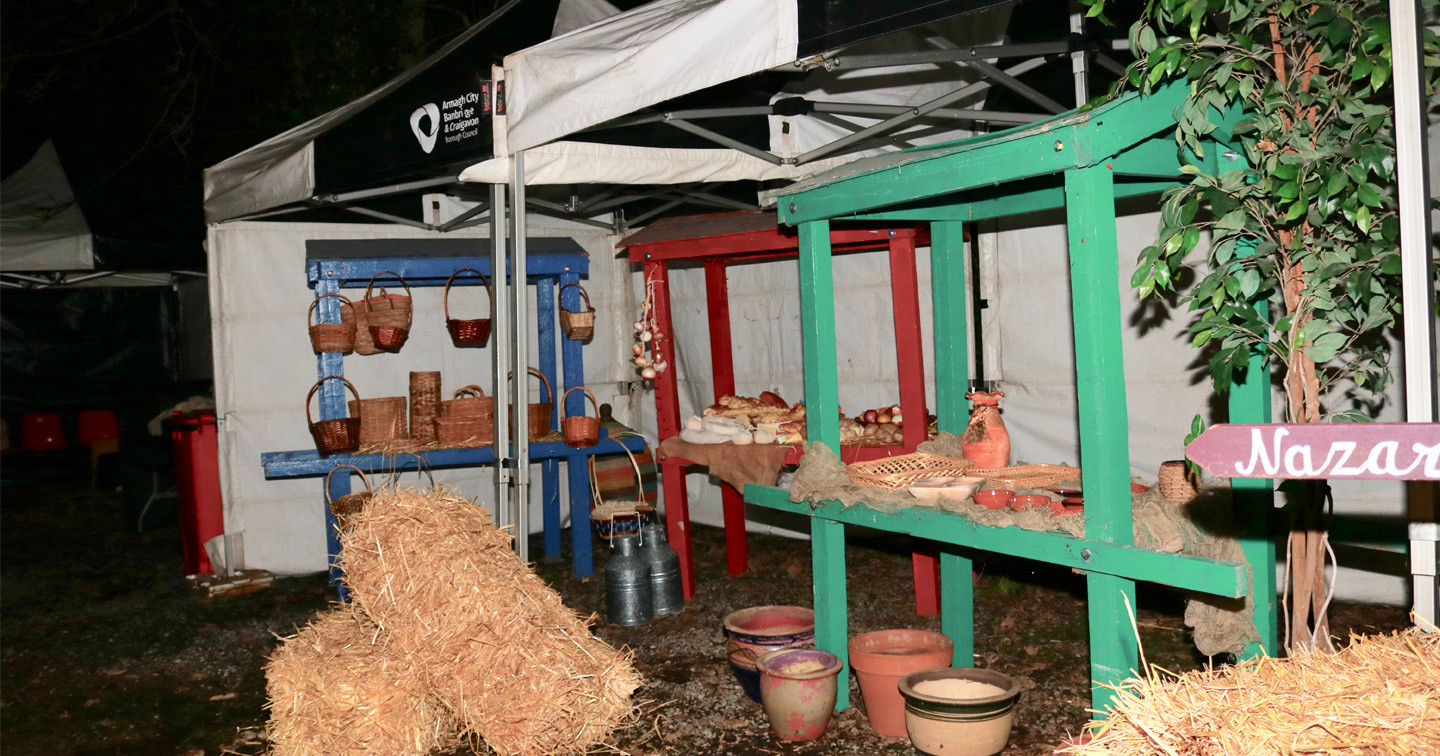 Some of the village stalls.