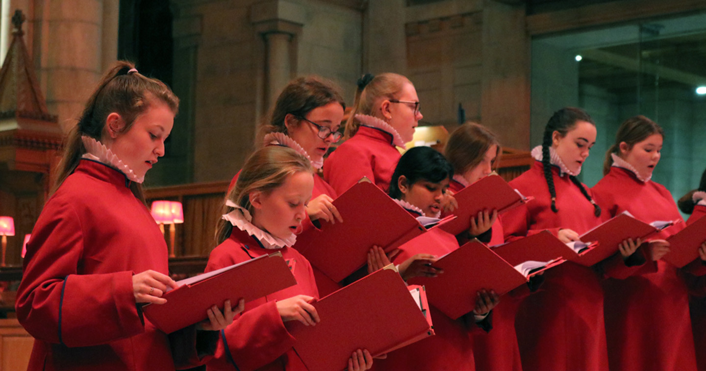 The Cathedral Girls’ Choir sings during the Cantate! concert.