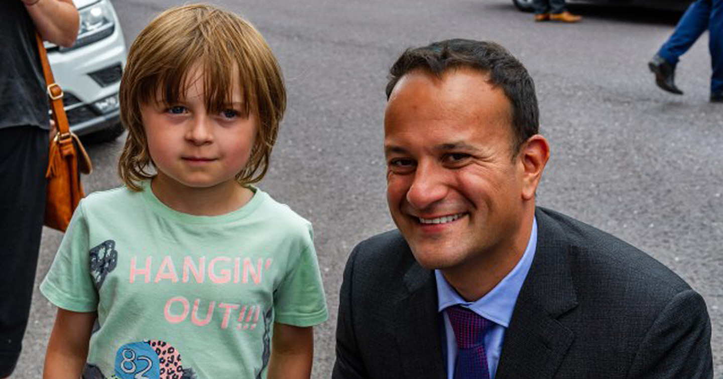 An Taoiseach met young Ryan from Dunmanway. Photo: Andy Gibson.