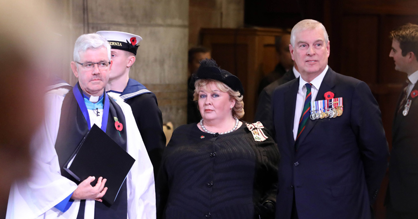 Dean Stephen Forde, Her Majesty’s Lord Lieutenant for Belfast Fionnuala Jay–O’Boyle and HRH The Duke of York. ©Press Eye/Darren Kidd