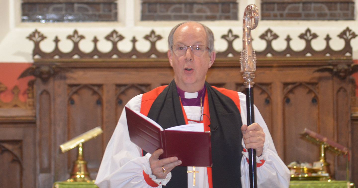 Bishop Ken Good at the Service of Thanksgiving and Re–dedication in Donegal Parish Church.