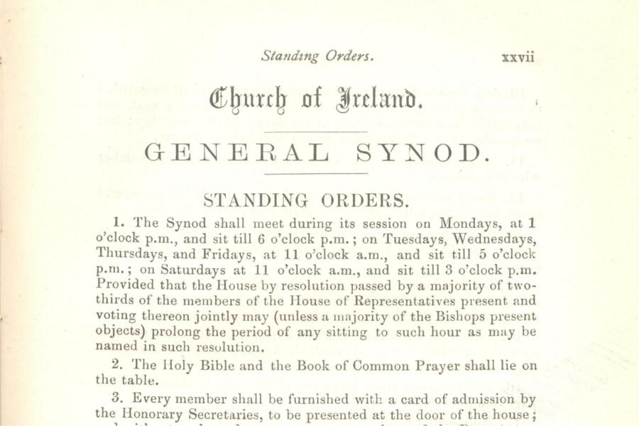 Standing Orders of the General Synod, as published in the Report of the General Synod, 1917