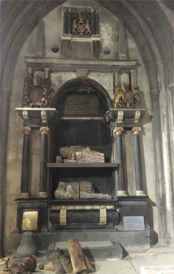 The medieval funerary monument of the Arthur family, which was restored during the mid-19th century restoration. Image courtesy of the Very Revd Niall Sloane, Dean of Limerick