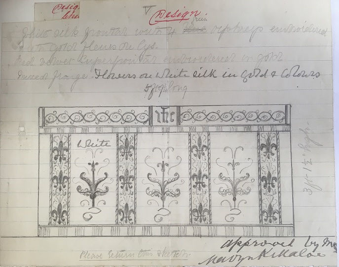 Frontal for communion table, approved by Mervyn, Killaloe (Mervyn Archdall, bishop of Killaloe). RCB Library, P381/5/4.