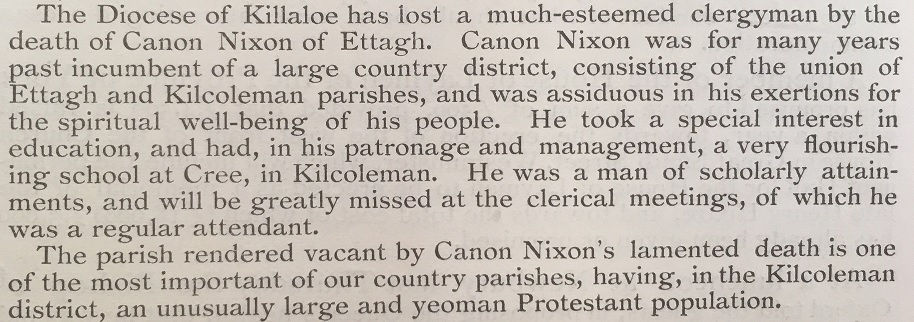 Church of Ireland Gazette, 26 June 1896.
