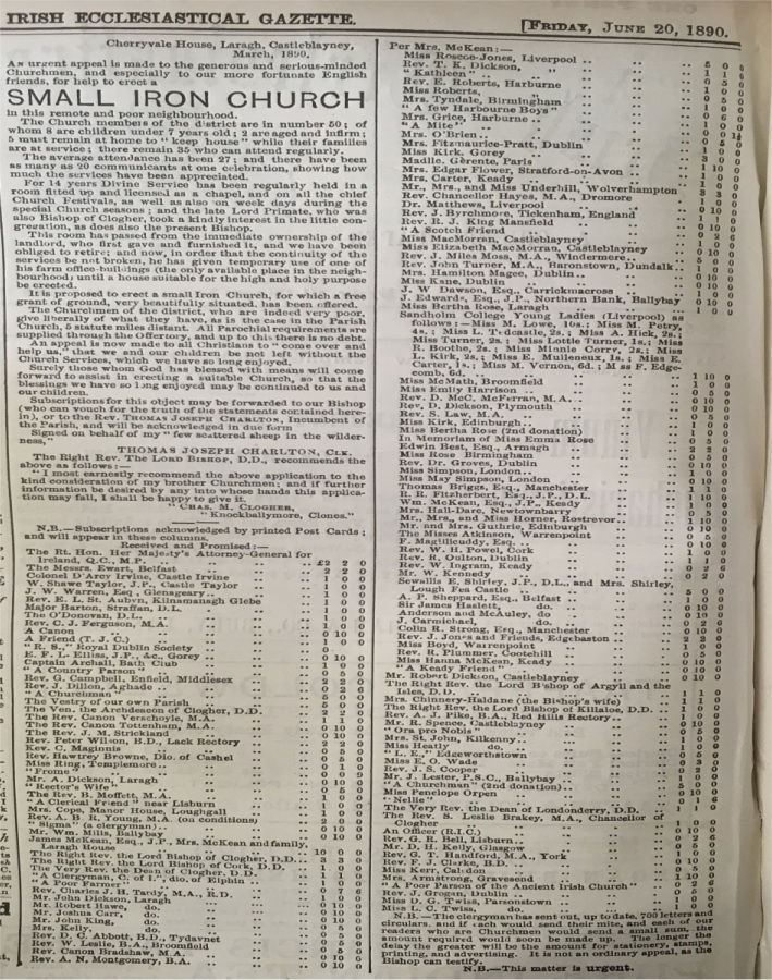 Irish Ecclesiastical Gazette, 20 June 1890