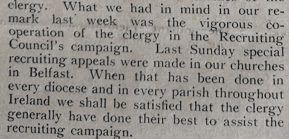 Editorial Notes in the Church of Ireland Gazette, 18 Oct. 1918
