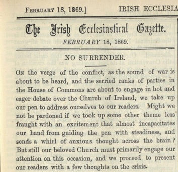 Irish Ecclesiastical Gazette, 18 Feb. 1869