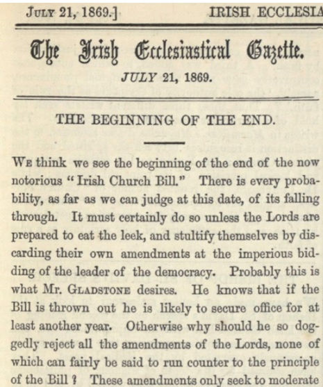 Irish Ecclesiastical Gazette, 21 July 1869