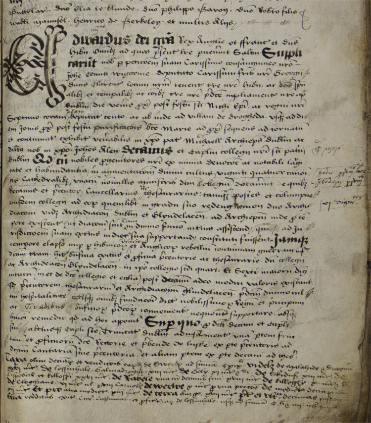 The story of the Hospital of St James in the Styn, Dublin is recounted on folio 154 of the Register, RCB Library D6/3