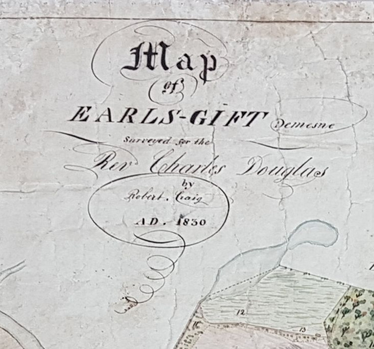 Detail from the Earl's Gift Demesne map, surveyed for the Revd Charles Douglas by Robert Craig, AD 1830, RCB Library Derry & Raphoe diocesan collection