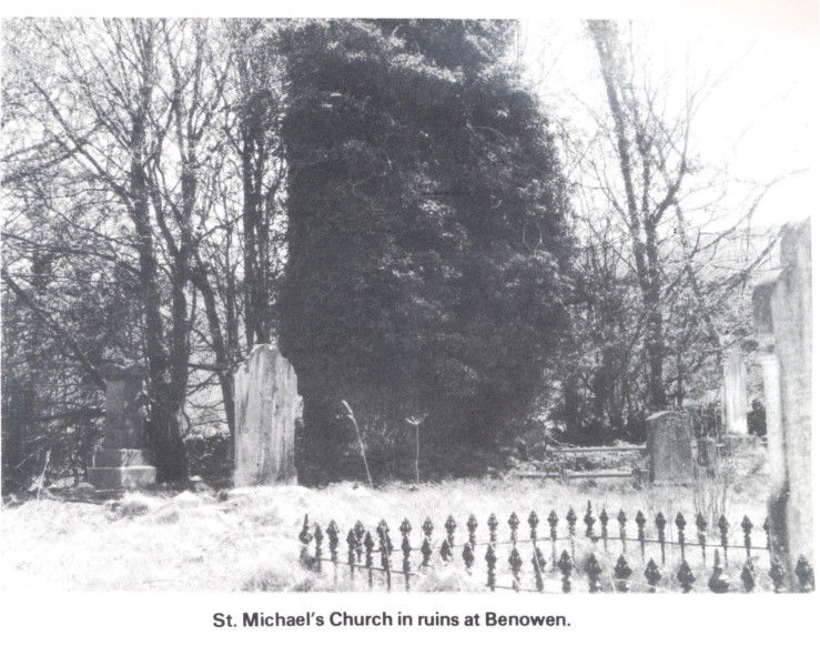 Ruins of the old church in Revd E.T. Dundas, The History of Donagheady Parish, p. 12