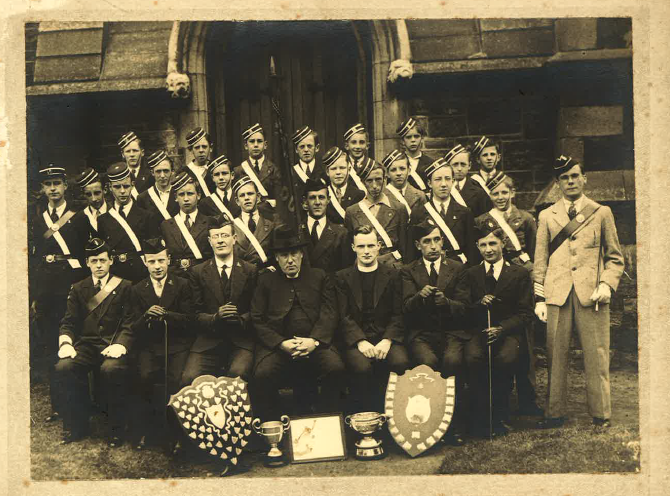 From RCB Library P.0495.29.1. This image is titled 18th Dublin COY. B.B. Session 1936-7. There is no identifying information as to any of the people photographed.