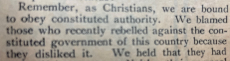Detail from the Revd T.W.E.'s sermon preached in Raheny parish church, Dublin, 11 December 2021, Church of Ireland Gazette, 16 December 1921