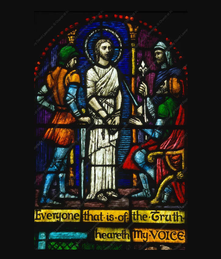 An example of Catherine O'Brien's stained glass work in St Thomas's church. This image can be found on the Gloine website, research carried out by Dr David Lawrence on behalf of the Representative Church Body, accessed June 28, 2021, https://www.gloine.ie/search/window/13912/w03?i=