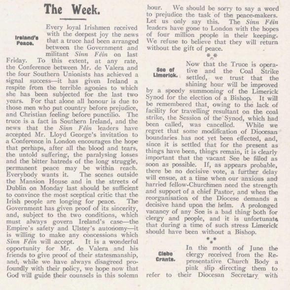 Church of Ireland Gazette 15 July 1921