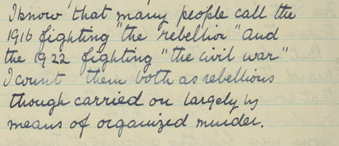 Handwritten note on ‘rebellion', RCB Library Ms 253/4