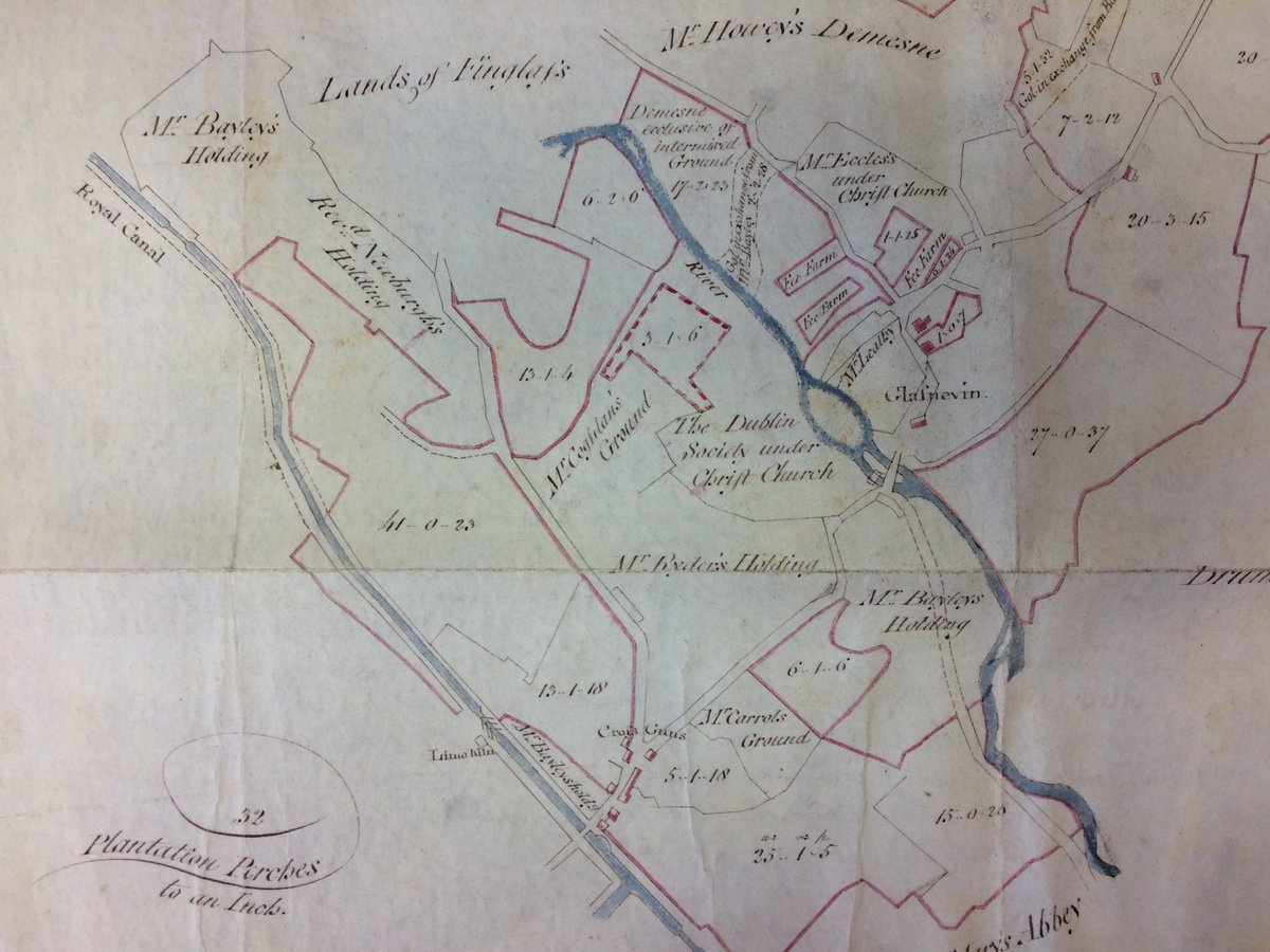 The map of Glasnevin that accompanies the deed. RCB Library Ms 1104/8.
