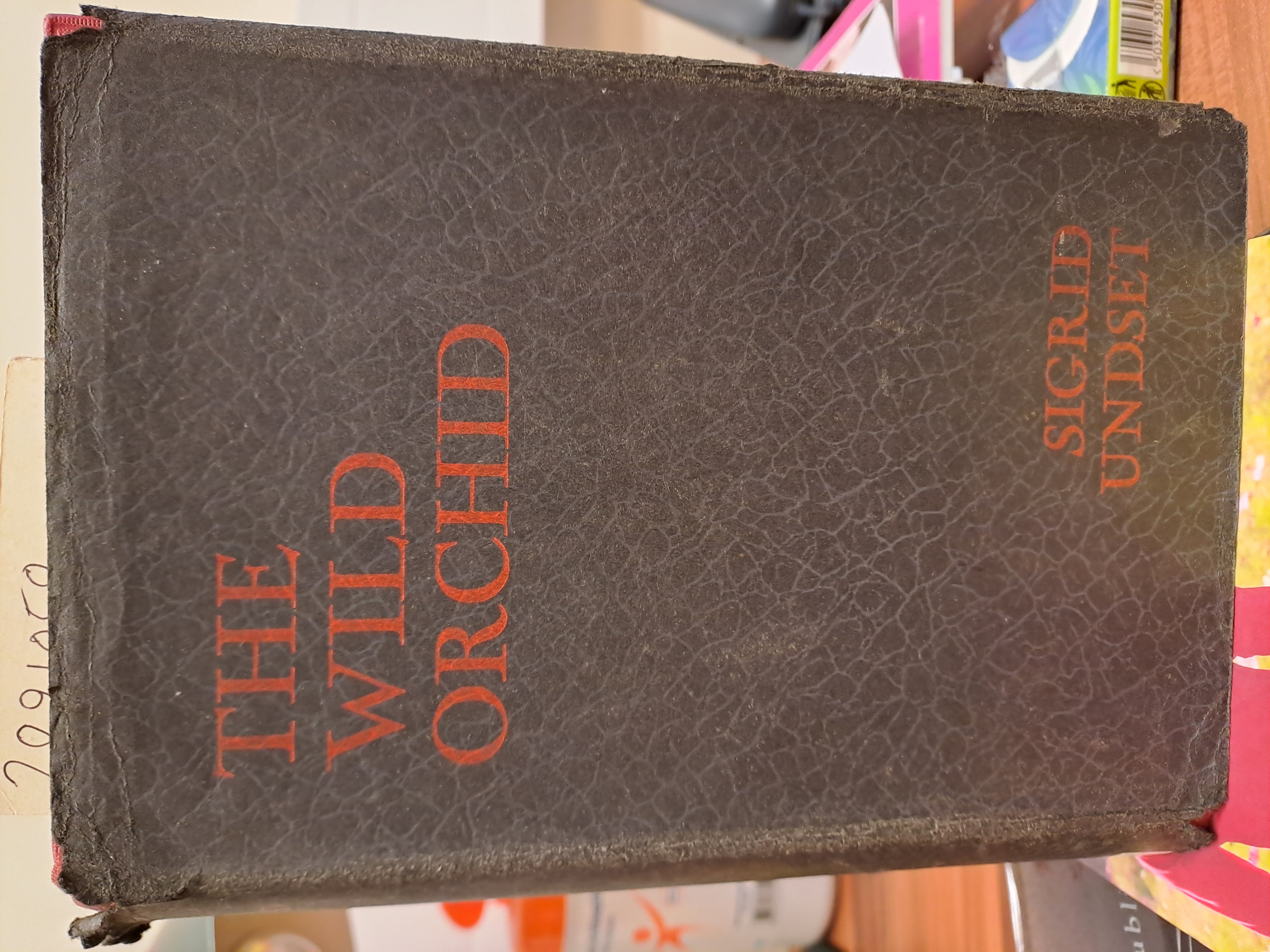 Most of the literary fiction titles in the Library's collection are hardbacks, but few remain where the dust jacket has survived. This is an example of one of the many titles by Norwegian author Sigrid Undset that the RCB Library holds in its collection. Undset is another example of an author that fled their home country in order to avoid Nazi persecution.