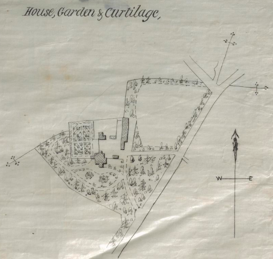 In some instances, the glebe maps will highlight a particular area of importance. In this case, the map of Nymphsfield Glebe includes extra detail pertaining to the ‘house, garden & curtilage'. RCB Library D5/17/55